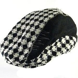 New Wool Woven Diamond - Ivy Driving Golf Cap Hat Black Large Extra Large