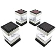 Set Of 4 Solar Powered Fence Post Cap Lights Deck