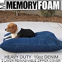 MEDIUM LARGE Durable Memory Foam DOG BED + 1 additional replacement denim cover