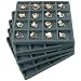 5 Gray 16 Slot 1/2 Size Jewelry Display Tray Inserts New