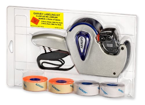Garvey 22-88 Digit Double Line, Price Marking Gun Date Code Labeler, 2-Count White and 2-Count Red Blank Kit (22-88/Ikit-22802)