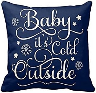 Christmas Rabbit Funny Baby It's Cold Outside Quotes Durable Invisible Zippered Throw Pillowcase Cover Bedding Set