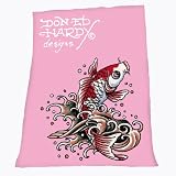 Produkt-Bild: Ed Hardy 7544-41036 Fleecedecke "Fisch" 150 x 200 cm rosa