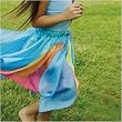 Reversible Silk Fairy Skirt (Blue/Rainbow) by Sarah's Silks