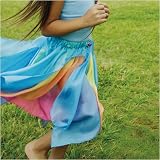 Reversible Silk Fairy Skirt (Blue/Rainbow) by Sarah's Silks