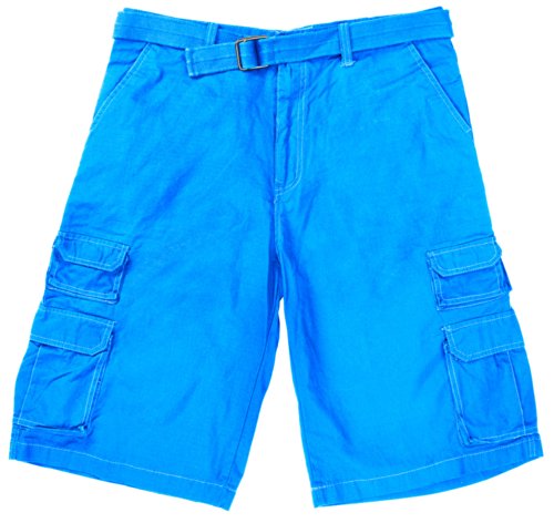 North 15 Men's Belted Ripstop Multi Cargo Pockets Cotton Short 17 Colors