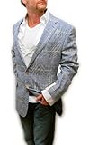 Ralph Lauren Purple Label Men Italy Blazer Sport Coat Linen Silk Jacket Navy 44R