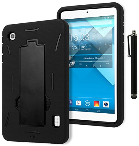One Touch Pop 7 Case, Bastex Heavy Duty Hybrid Kickstand Tablet Case - Soft Outer Black Silicone Cover Hard Inner Black Kickstand Case for Alcatel One Touch Pop 7 p310a 7