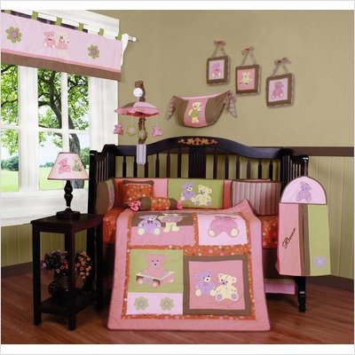Boutique Girl Teddy Bear 13PCS CRIB BEDDING SET product image