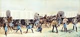 FRAMED oil paintings - Frederic Remington - 24 x 12 inches - Attack on the Supply Train