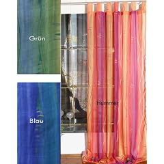 Schlaufenschal Voile blau 245 x 145 1 St., Gardine Vorhang, Dekoschal