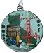 Pack of 6 State of California Glass Disk Christmas Ornaments 4.5"
