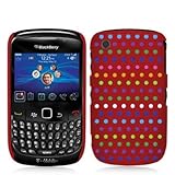 Red Rainbow Rubberized Snap-On Hard Back Cover Case Cover for Blackberry Cu ....