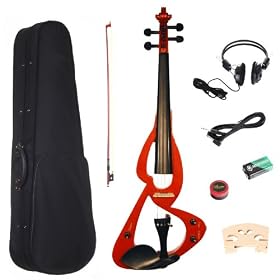 Barcelona Beginner Series Electric Violin with Hardshell Case and Accessories - Natural: Musical Instruments