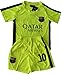 2014/2015 FC BARCELONA THIRD LIME GREEN LIONEL MESSI (10) FOOTBALL SOCCER KIDS JERSEY & SHORT