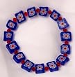 Swarovski Crystal and Millefiore Square Bead Bracelet