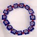 Swarovski Crystal and Millefiore Square Bead Bracelet