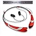 Rymemo 2016 Newest Match Color Universal Wireless Bluetooth 4.1 Music Earphones Stereo headphones Sports/Running Magnetic Headset Earbuds for Iphone Samsung LG, Silver-Red