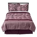 Home Flocked Comforter Set - Purple