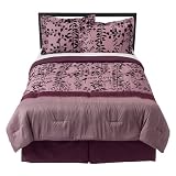 Home Flocked Comforter Set - Purple