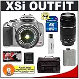 Canon Digital Rebel XSI 12MP Digital SLR Camera (Silver) + Canon 18-55mm IS Lens + Canon 75-300mm III Lens + 16GB Cameta Accessory Kit
