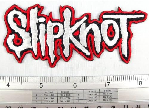 Slipknot Heavy Metal American Rock Band Iron on Patch Embroidered Racing DIY T-shirt Jacket 1.75x4.5" Red