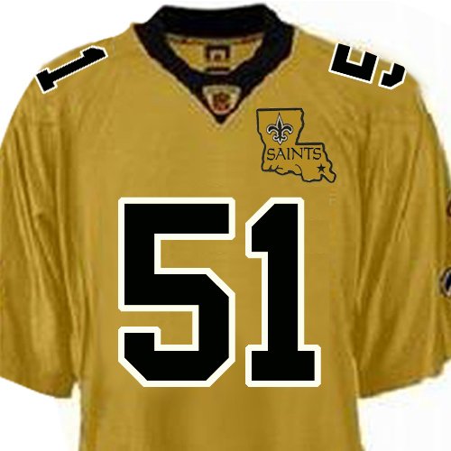 New Orleans Saints #51 Jonathan Vilma Gold Football Jersey Size 48-56 (Please Select the Size When You Order, Can Do Drop Shipping)