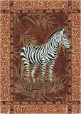 Lone Zebra by Kathleen Denis. PLAQUE MOUNTED. 13.00 inches width by 16.00 inches height. Highest Quality Art Poster Print