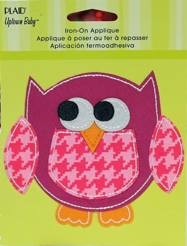 Uptown Baby 34310 Printed Fabric Iron on Appliques, Medium, Owl