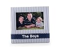 Mud Pie Baby Lil' Buddy Navy Blue Seersucker Fabric Photo Frame, The Boys