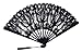 The 1 For U Women's Cotton Lace Fan Black Ecru
