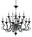 Trans Globe Lighting Coimbra-12 RD Red Versailles Contemporary / Modern Twelve Light Two Tier Up Lighting Chandelier from the Versailles Collection