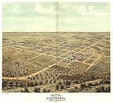 Historic Maps - California Bird's Eye View Map 1869 Missouri - Moniteau County - Bird's eye view of California, Moniteau Co., Missouri 1869. 36x54