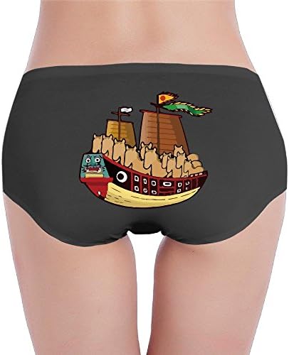 Women's Sexy Soft Japan Cute Cartoon Festival Boat Panties S Black