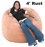 4' Ft. Black Sac Foof Bean Bag Chair Love Seat