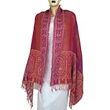IMAGE OF Indian Apparel Jacquard Pattern Wool Scarf For Women