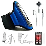 Blue Moisture Resistant Protective Neoprene Exercise Workout Armband with A ....