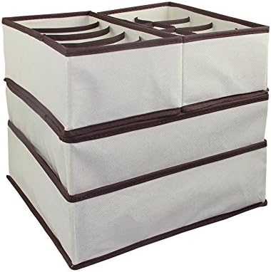 LELU Beige Drawer Divider Collapsible Storage Box