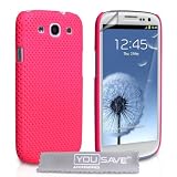 Samsung Galaxy S3 Tasche Hei� Rosa Masche Harte H�lle Mit Displayschutz Und Poliertuchvon "Yousave Accessories�"