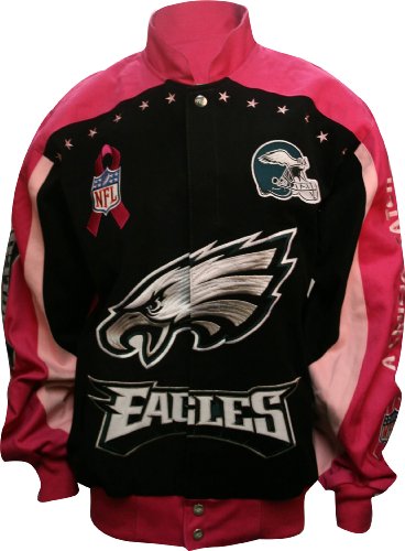 Philadelphia Eagles Pink Ribbon Cotton Twill Jacket, 2X-Large
