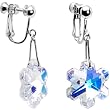 Handcrafted Snowflake Clip Earrings MADE WITH SWAROVSKI ELEMENTS