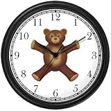 Teddy Bear (Sad Face) - Bear - JP Animal Wall Clock by WatchBuddy Timepieces (Hunter Green Frame)