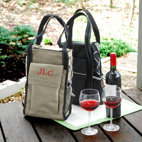 Black Insulated Wine Cooler Tote