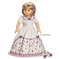 Victorian Dress, Shoes and Headband ~ Historical Doll Clothes Fits 18 American Girl Dolls