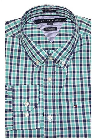 Tommy Hilfiger Men Custom Fit 80's 2 Ply Plaid Shirt