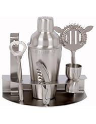 Kitchen: Premium Stainless Steel Bar Set by Bar Brat / 7 Piece Drink Martini Shaker Set / Bonus Jigger & 101 Cocktail Recipes (ebook) Included - Bar Brat