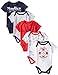 Nautica Baby-Girls Newborn 5 Pack Americana Bodysuits, Assorted, 9 Months