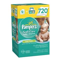 Pampers Pampers Softcare Baby Fresh Wipes 10x Box With Tub 720 Count