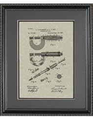 Home: Micrometer Patent Art Wall Hanging / Engineer Machinist Framed Gift 11x14 - PatentsAsArt