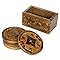 Icrafts Wooden Coasters Set of 4 Drink Coaster for Tea Cups Coffee Mugs Wine (design6)